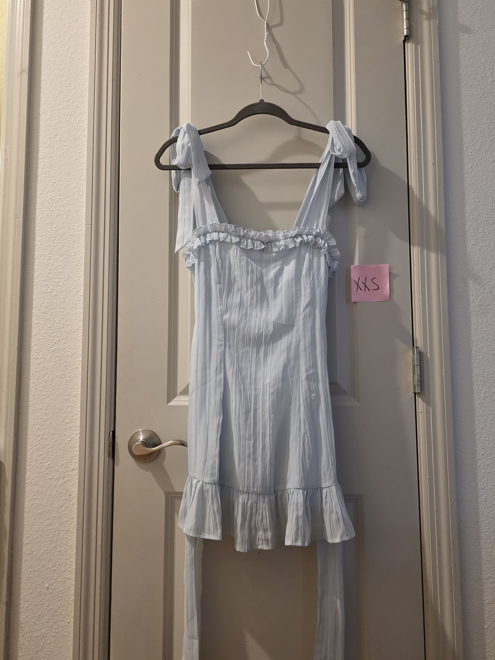 Sugar Thrillz Pleated Chiffon Slip Dress With Tie Closures